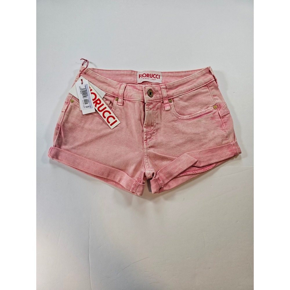 Fiorucci Pink Denim Shorts Womens 28 Cuffed Y2K Summer Shorts